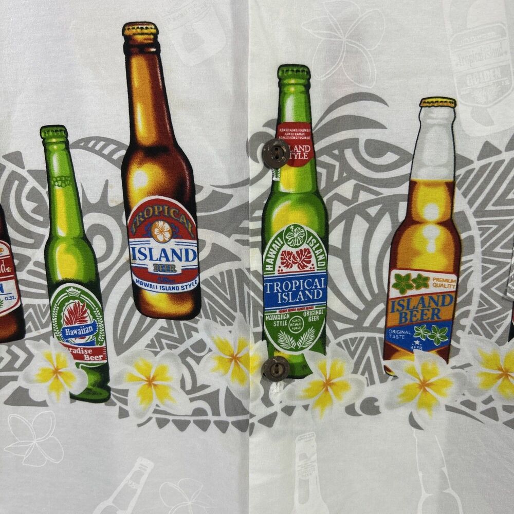 Pacific Legend Shirt Beer Bottles Tropical Hawaiian Hawaii Made Button Up-XXXL - Picture 3 of 16
